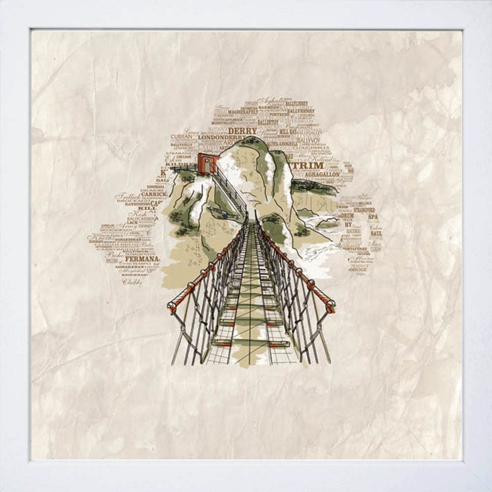 North Coast - Carrick-a-Rede Rope Bridge 1 White Frame