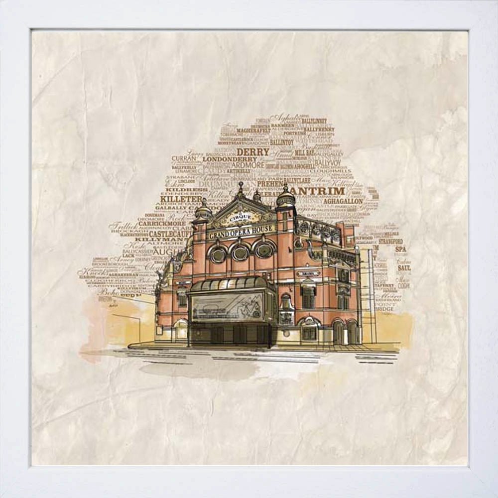 Belfast - Grand Opera House White Frame