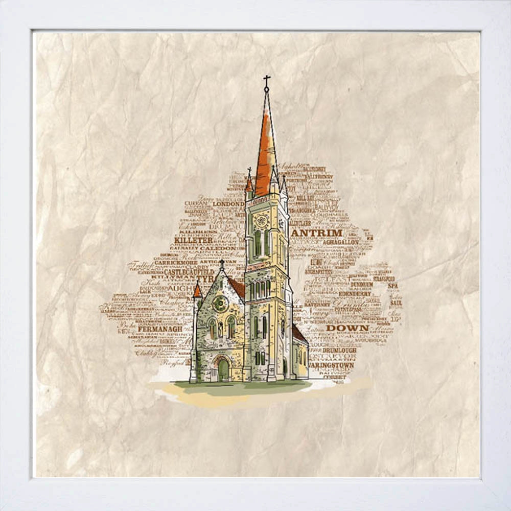 North Down - St Colmcilles Church Holywood White Frame