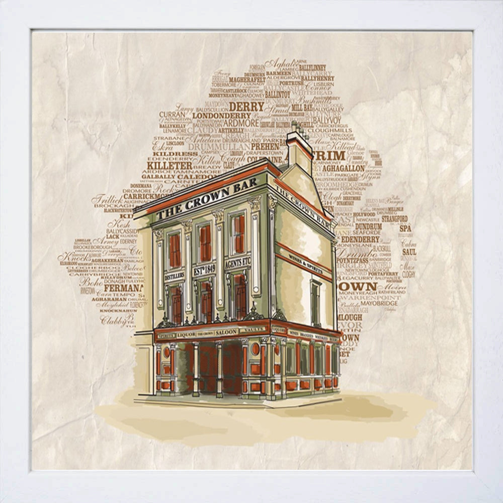 Belfast - Crown Bar White Frame