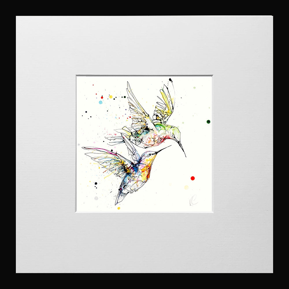 Print Open Edition Animals - Circling-12 x 12-Small Flat Black Frame
