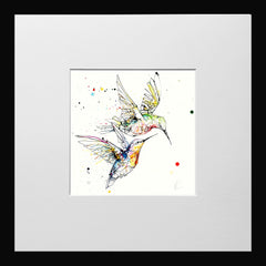 Print Open Edition Animals - Circling-12 x 12-Small Flat Black Frame