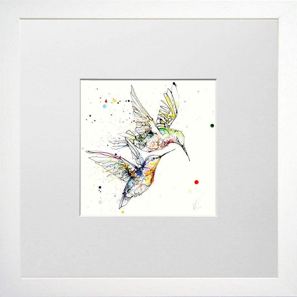 Print Open Edition Animals - Circling-12 x 12-Small Flat White Frame
