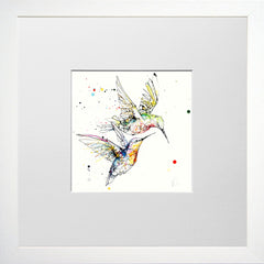 Print Open Edition Animals - Circling-12 x 12-Small Flat White Frame