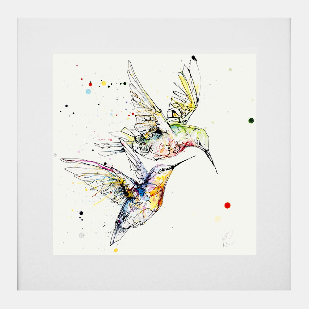 Print Open Edition Animals - Circling-30 x 30-White Box Frame (With Mount)