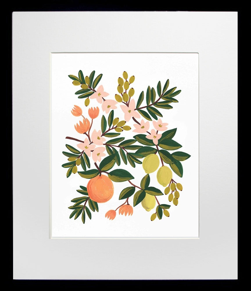 Citrus Floral Black Frame