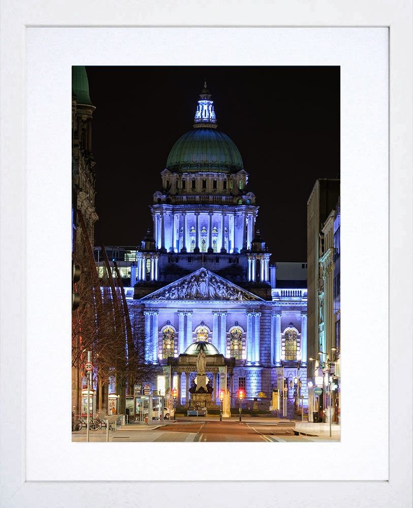 Belfast - City Hall Two White Frame