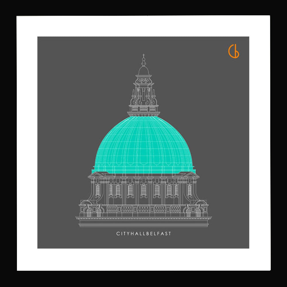City Hall Belfast Black frame 15x15