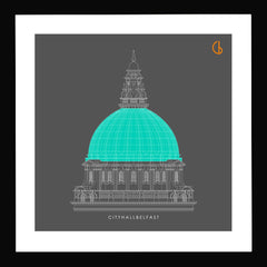 City Hall Belfast Black frame 29x29