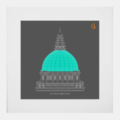 Belfast City Hall-29 x 29-White Box Frame