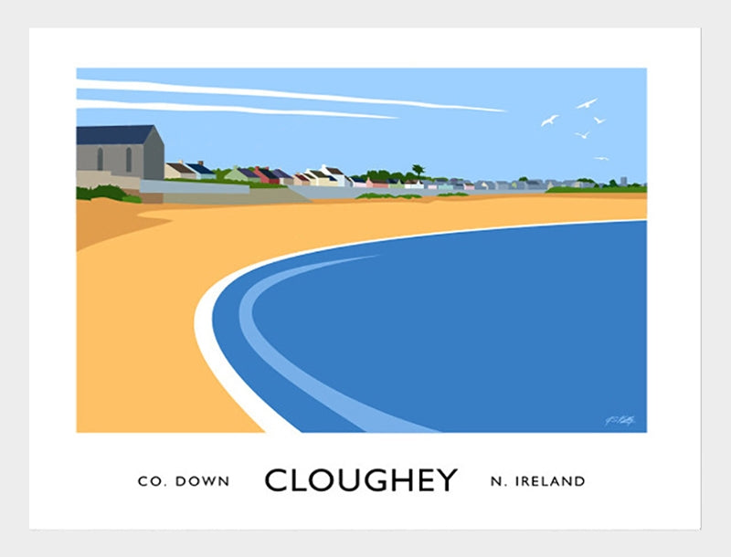 Co Down - Co Down - Cloughey Frame White 40x30 No Mount-40 x 30-White Box Frame (No Mount)