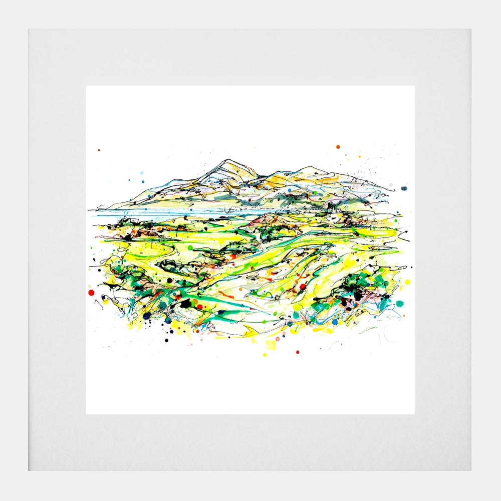 Print Open Edition Golf - Royal Co Down Fourth Hole - White Box Frame (With Mount)