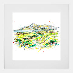 Print Open Edition Golf - Royal Co Down Fourth Hole - White Box Frame (With Mount)