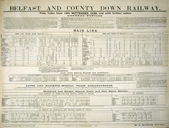 Ireland Co Down - Train Timetable - Belfast and Co Down Railway (UF) 70x100
