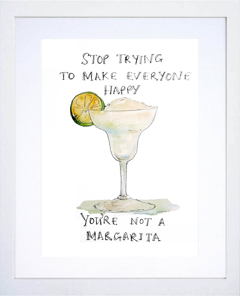 Drinks Cocktail - Margarita White Frame