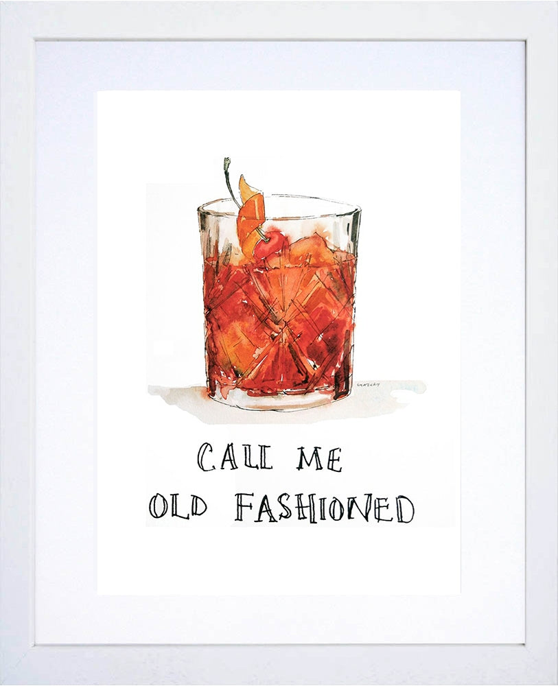Drinks Cocktail - Old Fashioned White Frame