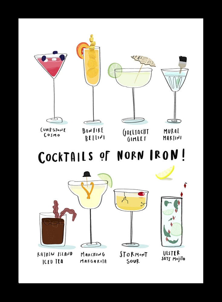 Cocktails Of Northern Ireland Flat Black Frame