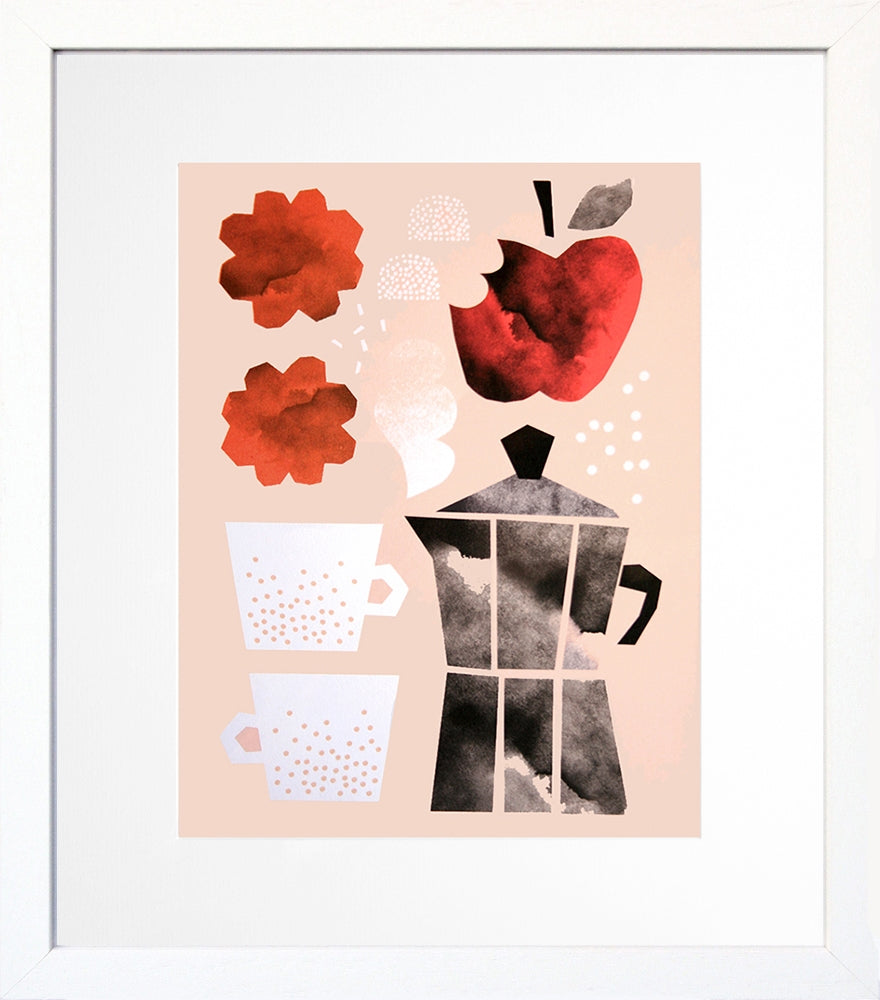 Coffee Pot White Frame