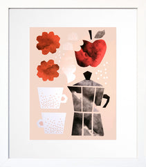 Coffee Pot White Frame