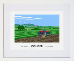 Co Down - Comber Potatoes Frame White 40x30 With Mount