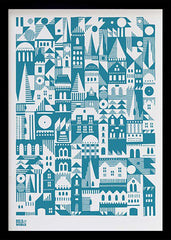 Pattern - Coming Home in Blue Black frame