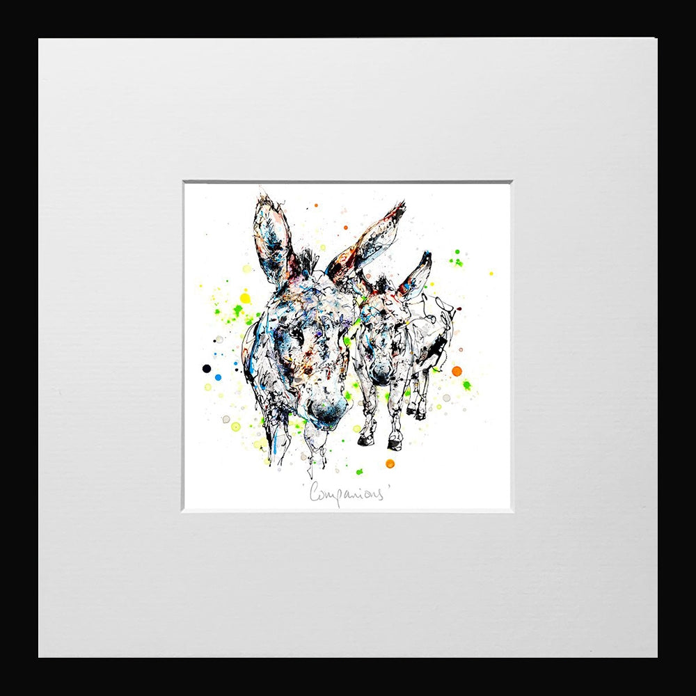 Print Open Edition Animals - Companions-12 x 12-Small Flat Black Frame