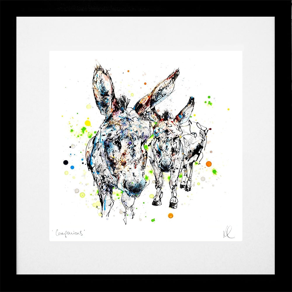 Print Open Edition Animals - Companions-30 x 30-Black Box Frame (With Mount)