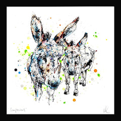 Print Open Edition Animals - Companions-30 x 30-Black Box Frame (No Mount)
