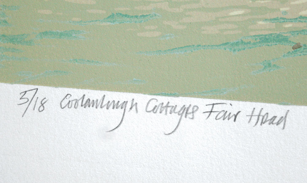 Linocut Print - Co Antrim Coolanlough Cottages