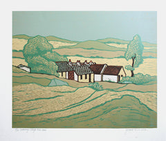 Linocut Print - Co Antrim Coolanlough Cottages Unframed