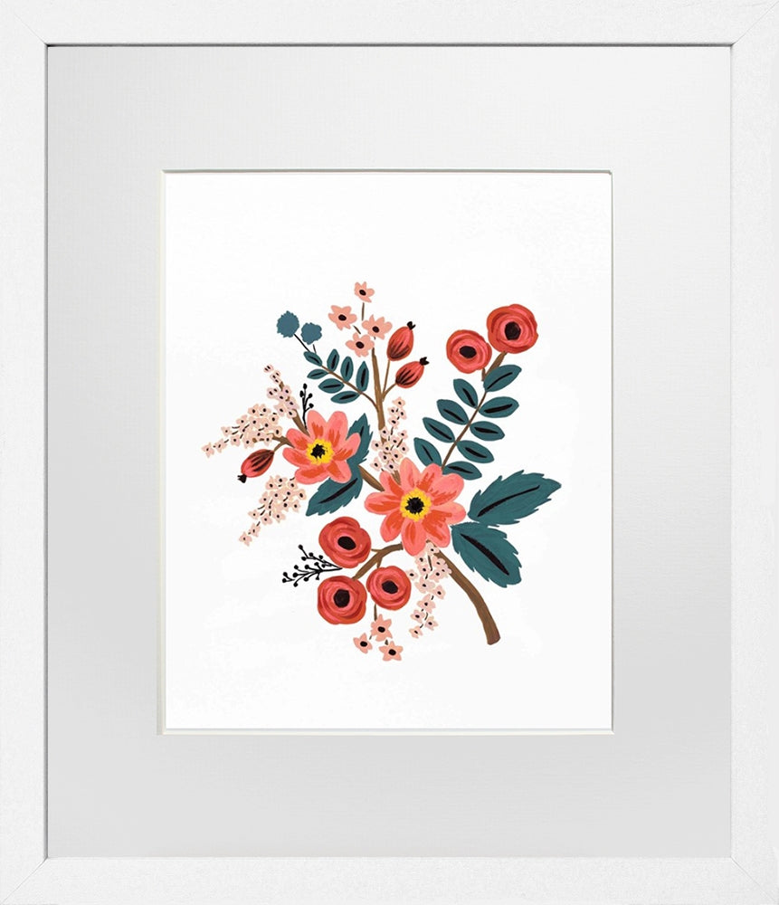 Coral Botanical White Frame