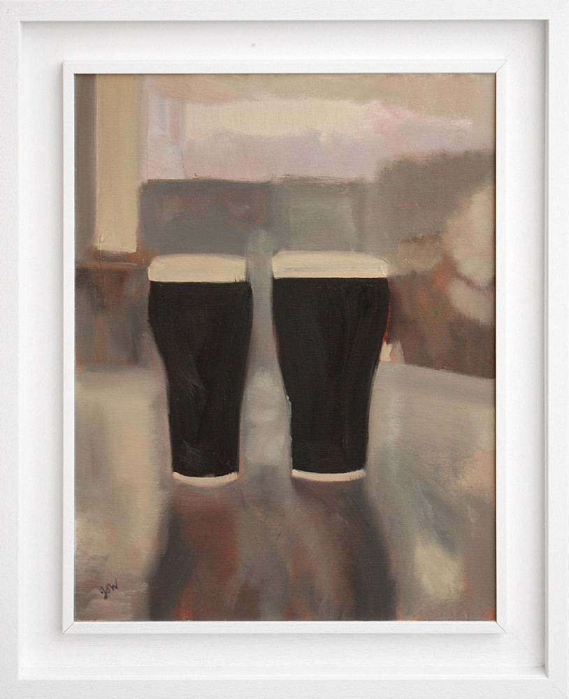 Original - A Couple Of Guinness - Framed