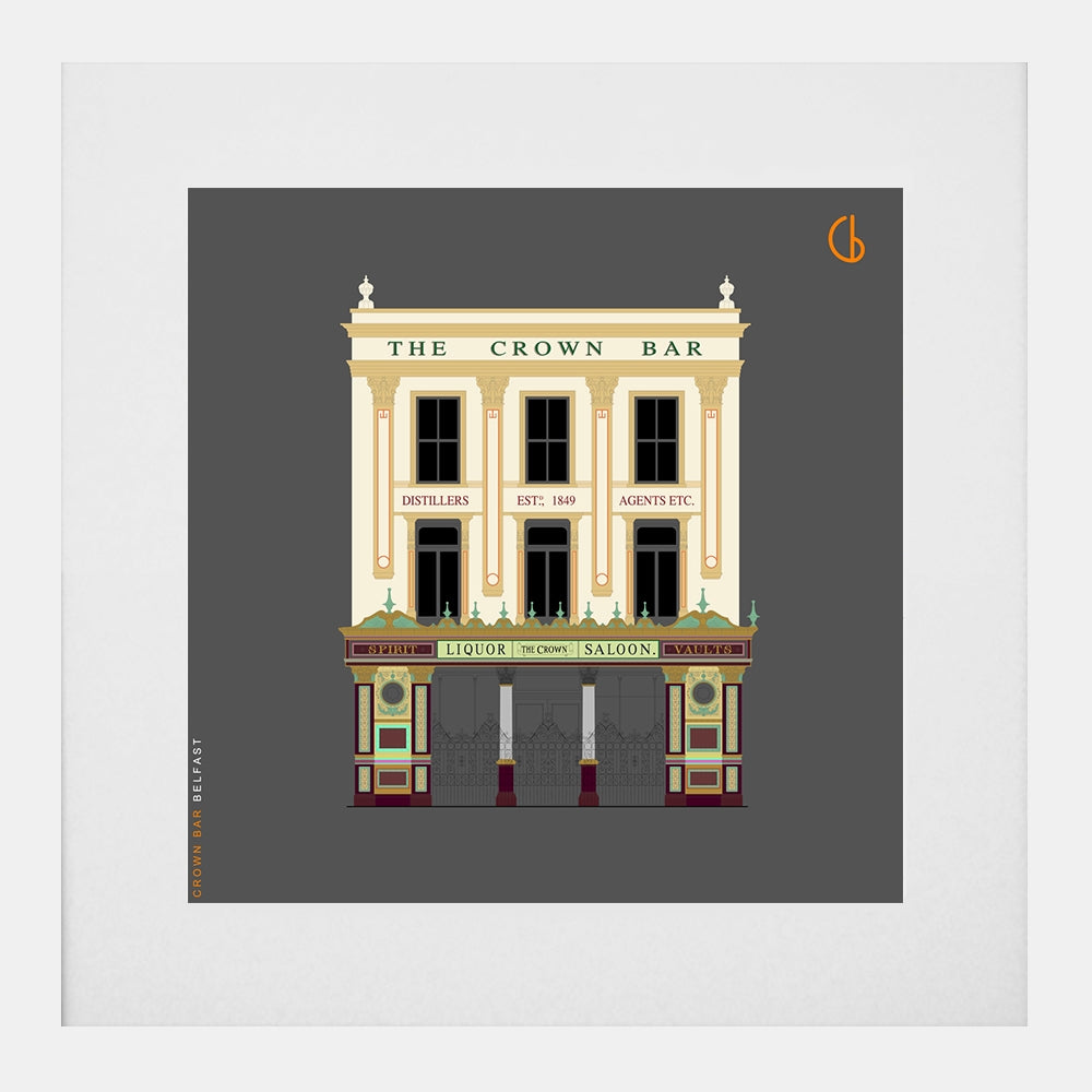 Belfast Crown Bar-29 x 29-White Box Frame
