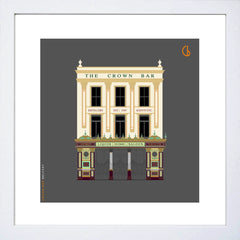 Belfast Crown Bar-15 x 15-Small Flat White Frame