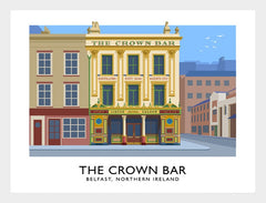 Belfast - The Crown Bar Frame White 70x50