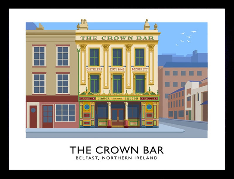 Belfast - The Crown Bar Frame Black 70x50