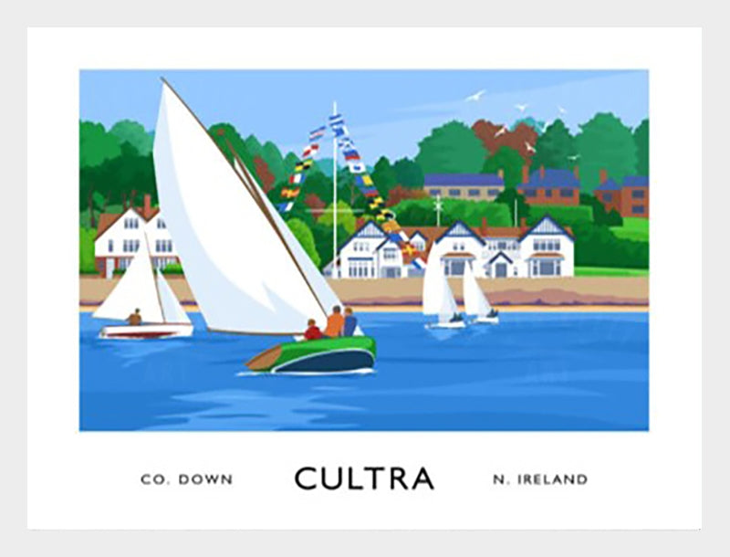 Co Down - Cultra Sailing-40 x 30-White Box Frame (No Mount)