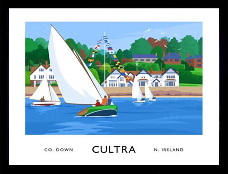 Co Down - Cultra Sailing-40 x 30-Black Box Frame (No Mount)
