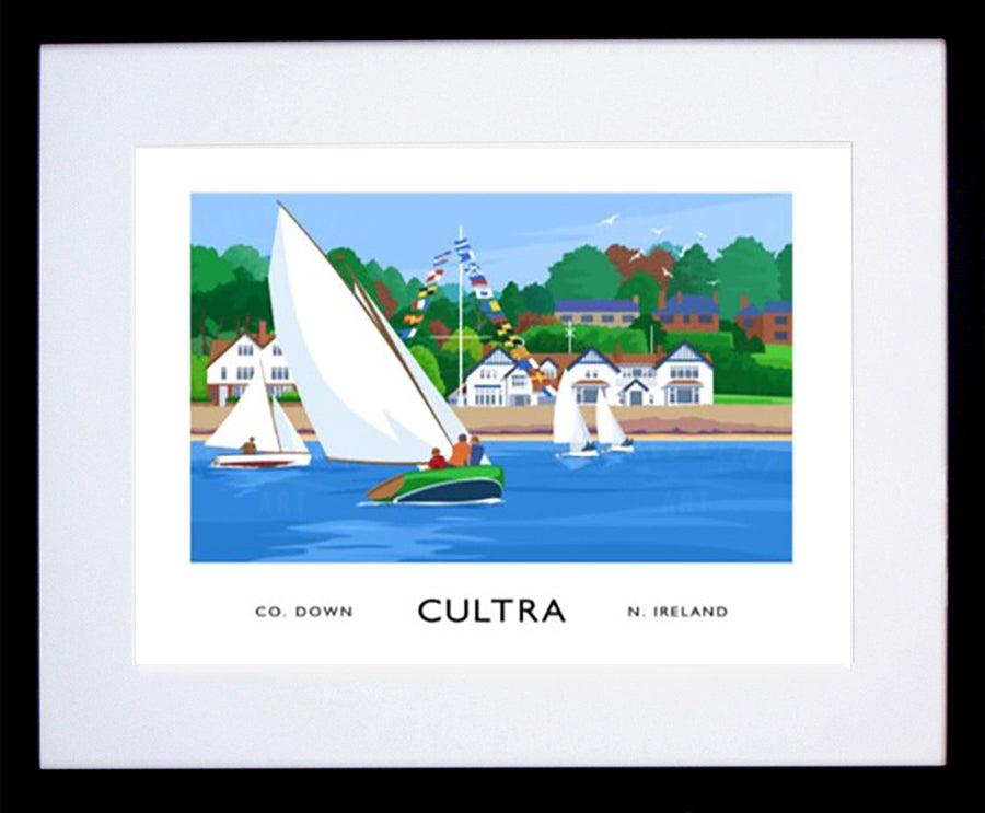 Co Down - Cultra Sailing-40 x 30-Black Box Frame (With Mount)