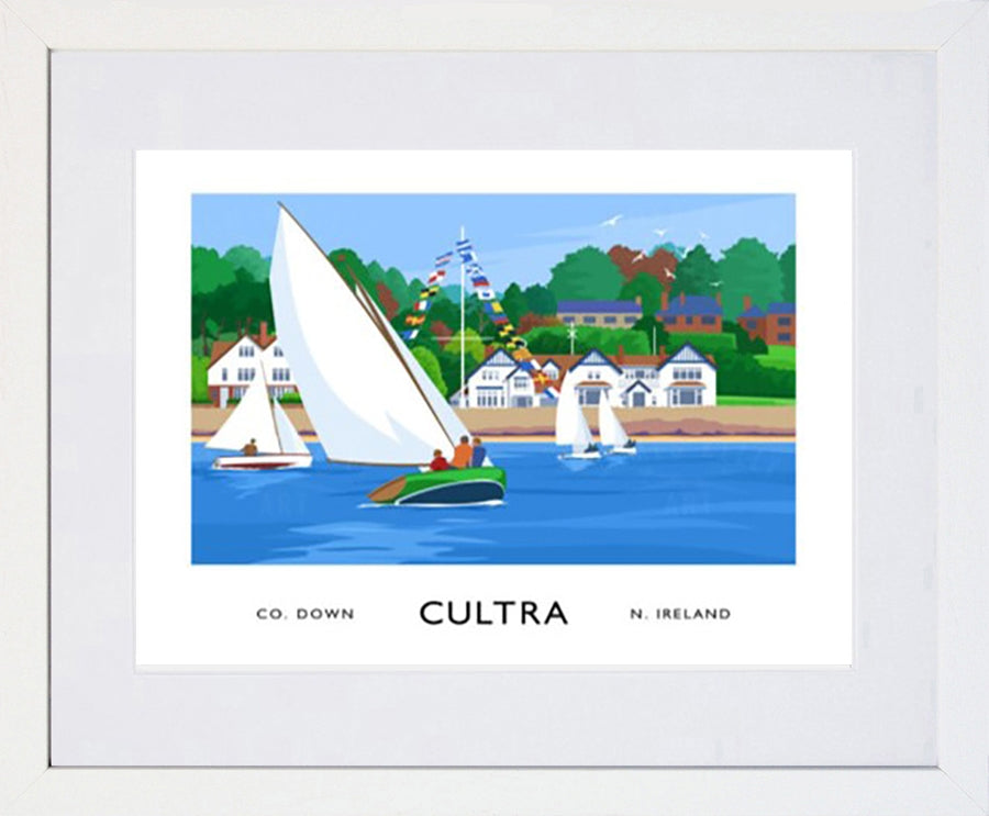 Co Down - Cultra Sailing-40 x 30-White Box Frame (With Mount)