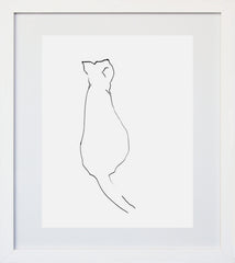 Curious Cat White Frame