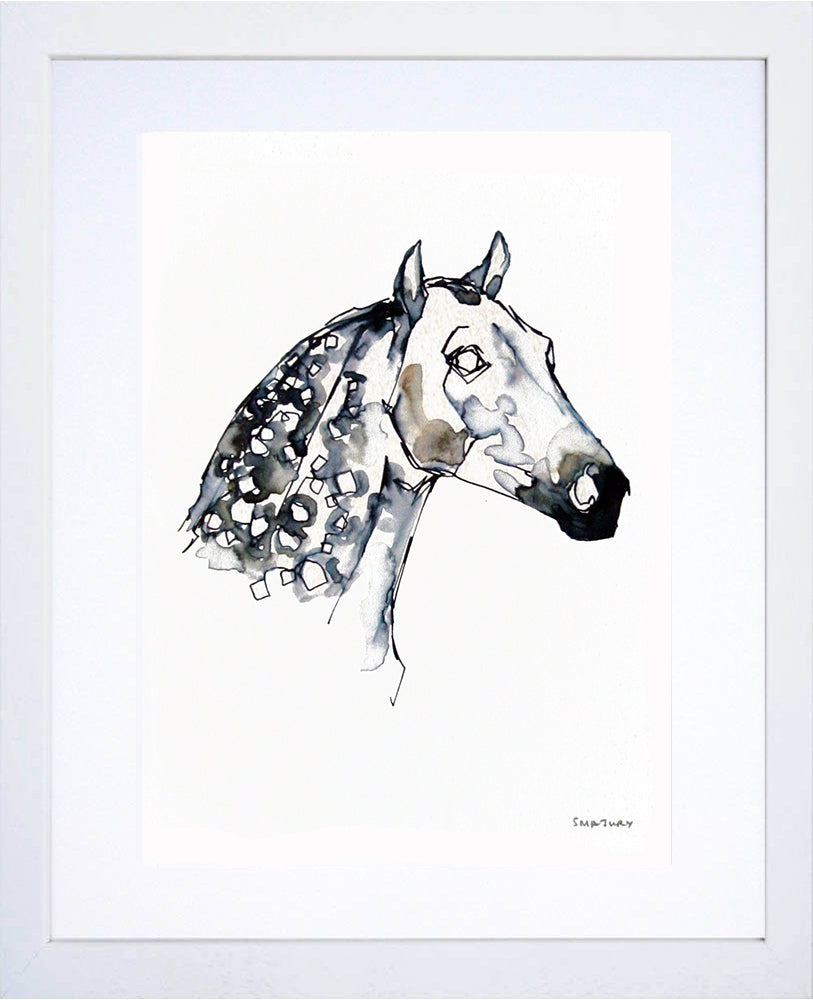 Animals Horse - Dappled Horse Colour White Frame