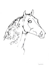 Animals Horse - Dappled Horse BW -Unframed