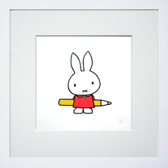 Miffy With A Pencil Framed