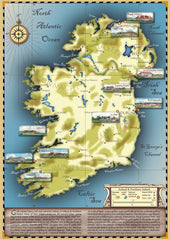 Golf Map of Ireland Unframed
