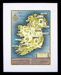 Golf Map of Ireland Frame Black