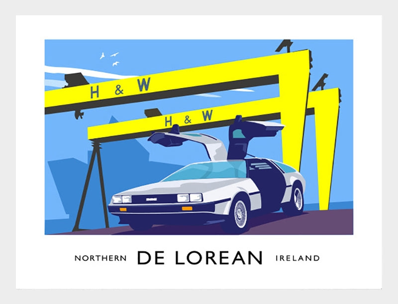 Belfast - DeLorean Frame White 70x50