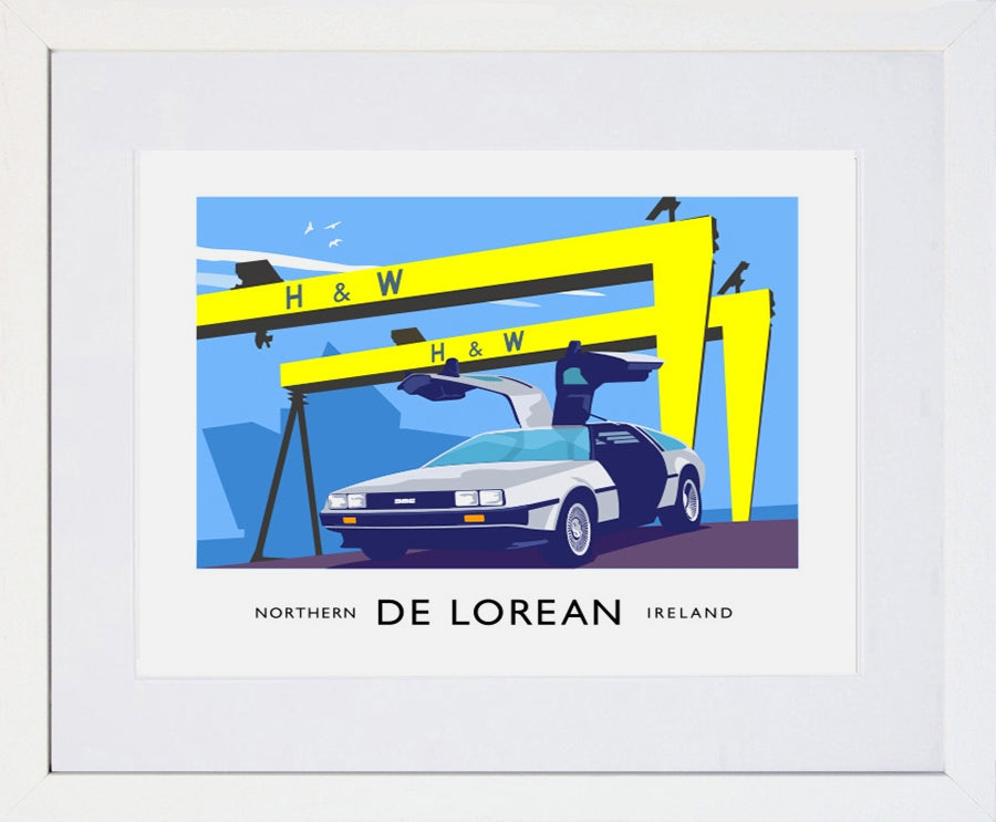 Belfast - DeLorean Frame White 40x30 With Mount