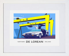 Belfast - DeLorean Frame White 40x30 With Mount