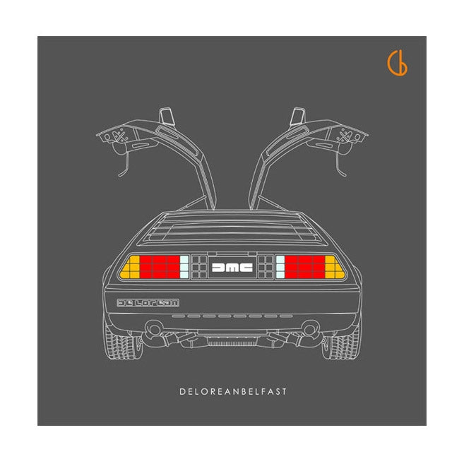 Belfast Delorean Unframed 29x29